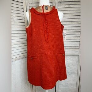Zara girls sleeveless burnt orange fall/winter tweed dress sz13/14